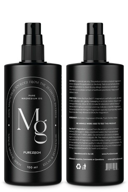 PureZech™ 100% Pure Magnesium Max Strength Super Strength or Sensitive Skin